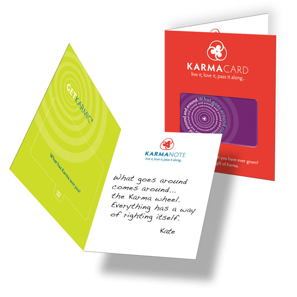 What Goes Around Karma Greeting Card Purple with Card